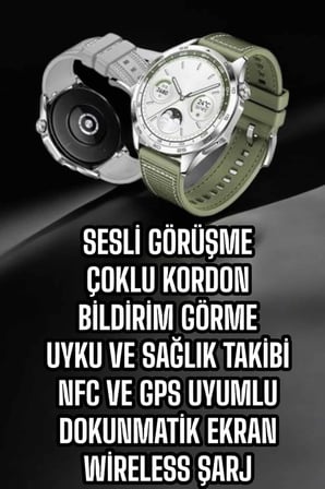 Akıllı Saat Sesli Görüşme Titreşimli Nabız Sensörlü Spor Modları - Lisinya