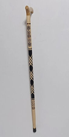 oymalı baston ahşap baston lüks baston işlemeli baston