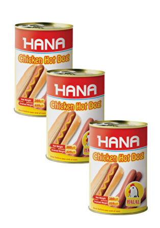 HANA HOT DOGS ( PİLİÇ SOSİS ) 400 GR X3 ADET