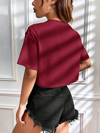 Kadın Tişört Crop Tişört Baskılı Fit Tişört BALANCE-TİŞÖRT