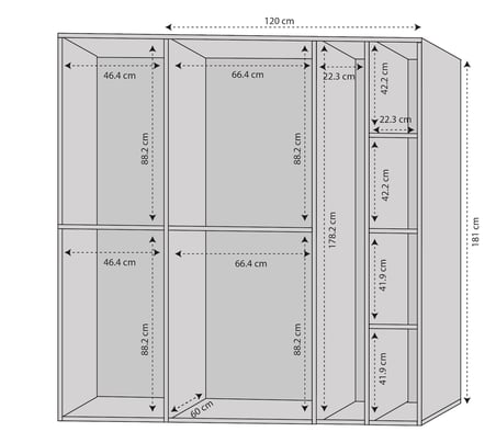 Kenzlife membran çamaşır-kurutma makinesi dolabı ve giysi dolabı suyuti sağ gribyz çerçeve 180*170*60 mebran kapak MDF gövde banyo