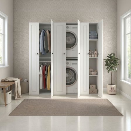 Kenzlife membran çamaşır-kurutma makinesi dolabı ve giysi dolabı suyuti sağ byzbyz çerçeve 180*170*60 mebran kapak suntalam gövde banyo