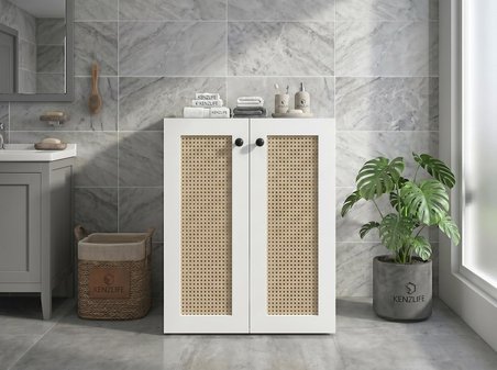 Kenzlife çamaşır makinesi dolabı tatyana mat beyaz 90*70*60 hazeran kare kapak suntalam gövde
