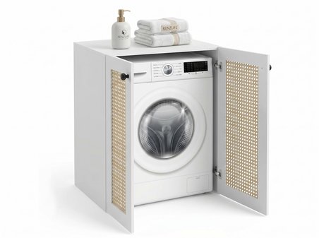 Kenzlife çamaşır makinesi dolabı tatyana mat beyaz 90*70*60 hazeran kare kapak suntalam gövde