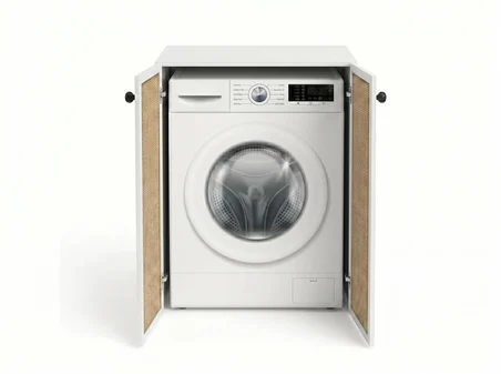 Kenzlife çamaşır makinesi dolabı tatyana mat beyaz 90*70*60 jut kare kapak suntalam gövde