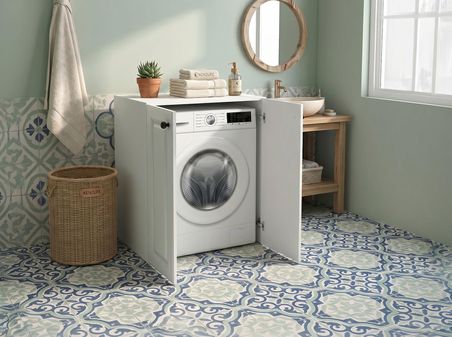 Kenzlife membran çamaşır makinesi dolabı kapaklı tatyana byzbyz çerçeve 90*70*60 mebran kapak MDF gövde banyo ofis kapaklı arkalıksız