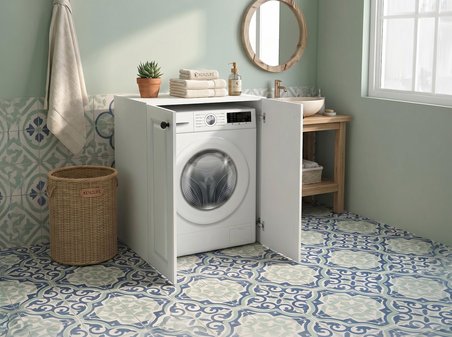 Kenzlife membran çamaşır makinesi dolabı kapaklı tatyana byzbyz çerçeve 90*70*60 mebran kapak suntalam gövde banyo ofis kapaklı arkalıksız