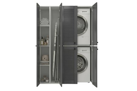 Kenzlife membran çamaşır kurutma makinesi dolabı yaromira sol gribyz panjur 180*120*64 mebran kapak MDF gövde