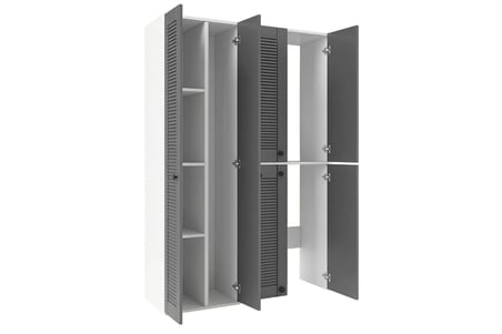 Kenzlife membran çamaşır kurutma makinesi dolabı yaromira sol gribyz panjur 180*120*64 mebran kapak MDF gövde