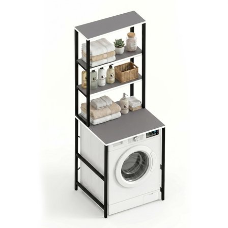 Kenzlife çamaşır kurutma makinesi dolabı domaniç grisyh 180*070*60 mat suntalam metal siyah boya