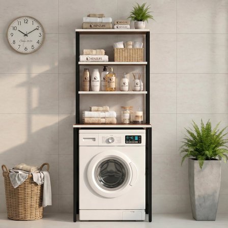 Kenzlife çamaşır kurutma makinesi dolabı domaniç cvzsyh 180*070*60 mat suntalam metal siyah boya