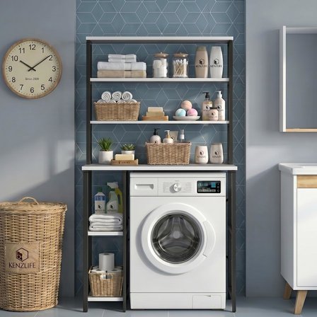 Kenzlife çamaşır kurutma makinesi dolabı ıstranca grisyh 180*070*60 mat suntalam metal siyah boya