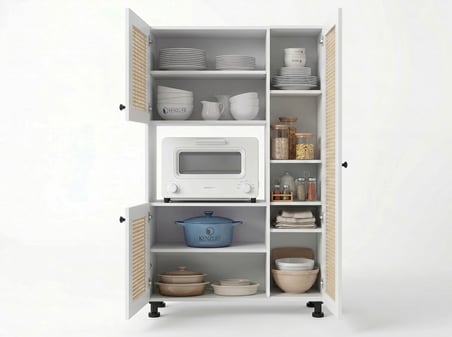 Kenzlife mini fırın dolabı alpkuntsağ mat beyaz 148*90*30 hazeran kare kapak MDF gövde