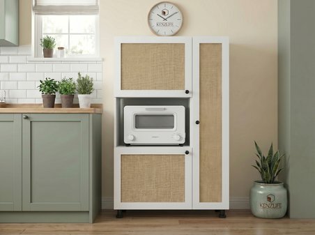 Kenzlife mini fırın dolabı alpkuntsağ mat beyaz 148*90*30 jut kare kapak suntalam gövde