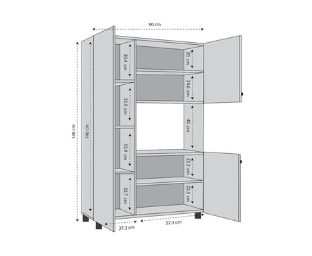 Kenzlife mini fırın dolabı alpkuntsol mat beyaz 148*90*30 hazeran kare kapak MDF gövde