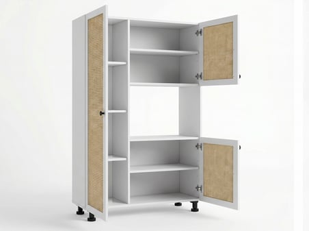 Kenzlife mini fırın dolabı alpkuntsol mat beyaz 148*90*30 jut kare kapak MDF gövde