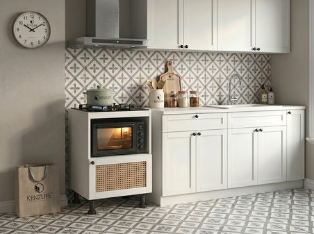 Kenzlife ocak dolabı doğangün mat beyaz 85*60*56 hazeran kare kapak suntalam gövde