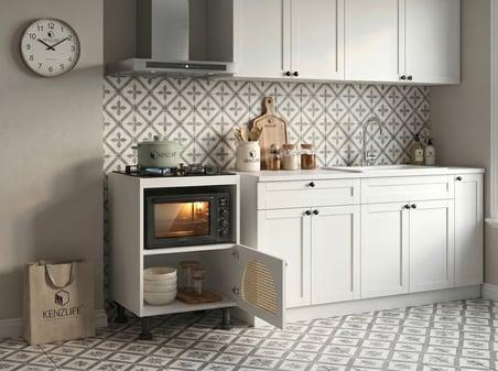 Kenzlife ocak dolabı doğangün mat beyaz 85*60*56 hazeran oval kapak suntalam gövde