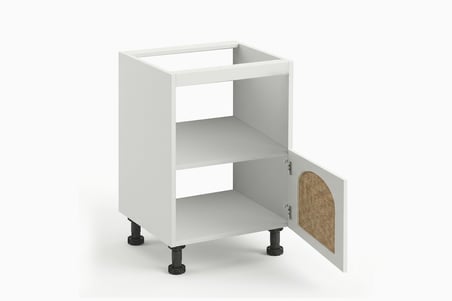 Kenzlife ocak dolabı doğangün mat beyaz 85*60*56 jut oval kapak MDF gövde