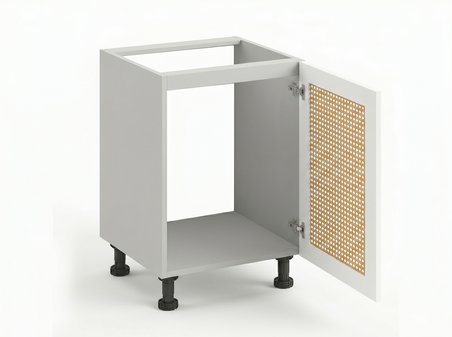 Kenzlife ocak dolabı kamuran mat beyaz 85*60*56 hazeran kare kapak MDF gövde arkalıksız