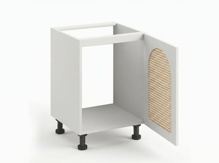 Kenzlife ocak dolabı kamuran mat beyaz 85*60*56 hazeran oval kapak MDF gövde arkalıksız