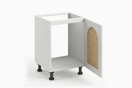 Kenzlife ocak dolabı kamuran mat beyaz 85*60*56 jut oval kapak MDF gövde arkalıksız