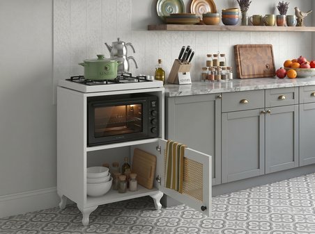 Kenzlife ocak dolabı revbahar mat beyaz 85*60*56 hazeran kare kapak suntalam gövde arkalıksız