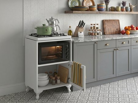 Kenzlife ocak dolabı revbahar mat beyaz 85*60*56 jut kare kapak suntalam gövde arkalıksız