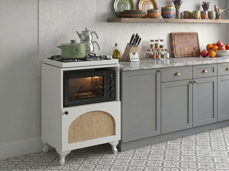 Kenzlife ocak dolabı revbahar mat beyaz 85*60*56 jut oval kapak MDF gövde arkalıksız
