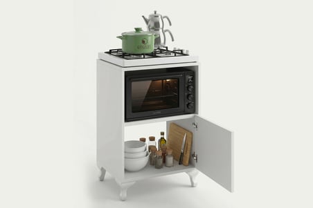 Kenzlife membran ocak dolabı revbahar byzbyz çerçeve 85*60*56 mebran kapak MDF gövde arkalıksız