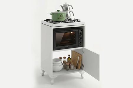 Kenzlife membran ocak dolabı revbahar byzbyz panjur 85*60*56 mebran kapak MDF gövde arkalıksız