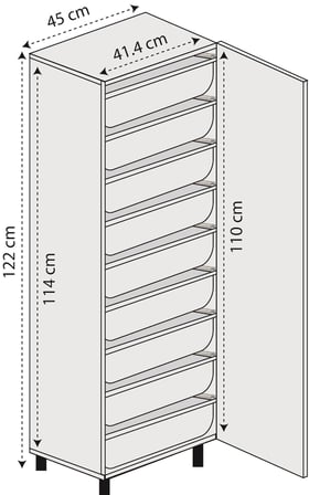 Kenzlife membran sepetli kilitli mutfak dolabı ruberukilit gribyz çerçeve 122*45*30 mebran kapak suntalam gövde
