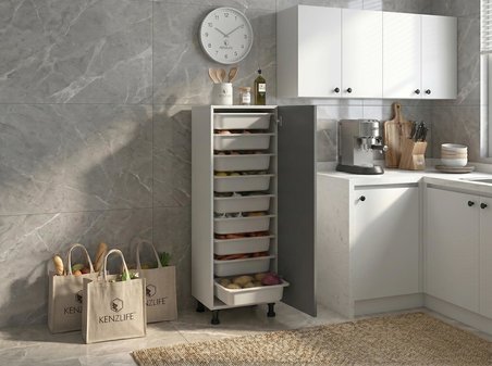 Kenzlife membran sepetli kilitli mutfak dolabı ruberukilit gribyz panjur 122*45*30 mebran kapak suntalam gövde