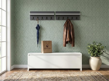 Kenzlife askılık yakamoz gri 10*98 portmanto vestiyer askılığı 2 parça mat suntalam 10 adet plastik askı