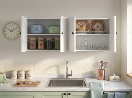Kenzlife hazır mutfak dolabı safderun mat beyaz 160*60*32 arkalıklı suntalam