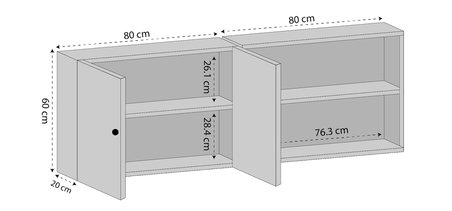 Kenzlife hazır mutfak dolabı bera mat beyaz 160*60*22 arkalıklı suntalam