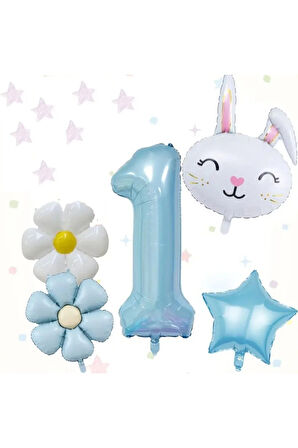 Papatya tavşan yaş balon seti