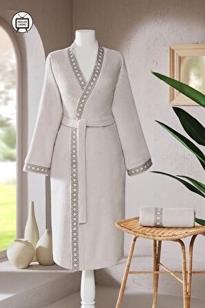 Özdilek Aurea Nakışlı Kimono Kadın Bornoz Seti L/XL