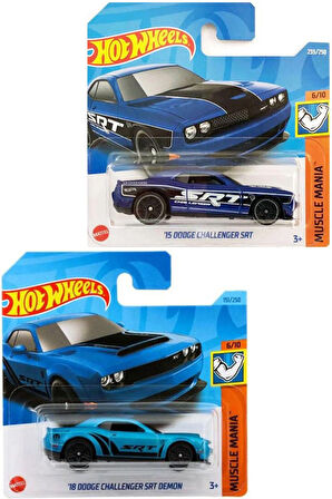 Hot Wheels 2 Araç 18 Dodge Challenger SRT Demon Set (1/64)