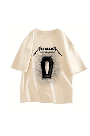 Rock Serisi Metallica Death Magnetic Baskılı Unisex Oversize  T-Shirt
