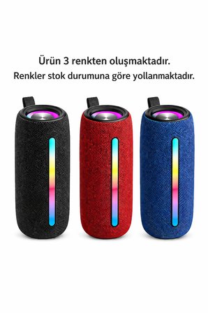 RGB Işıklı Bluetooth Hoparlör 16W Güçlü Bass TF Kart AUX FM Radyo Taşınabilir Speaker