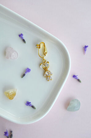 Ayıcık Figürlü Deliksiz Göbek Piercingi