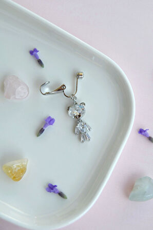 Ayıcık Figürlü Deliksiz Göbek Piercingi