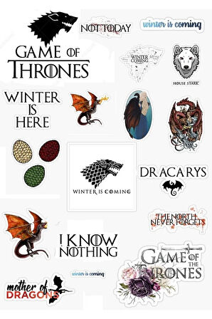 Game Of Thrones 20'li Özel Tasarım Sticker Seti