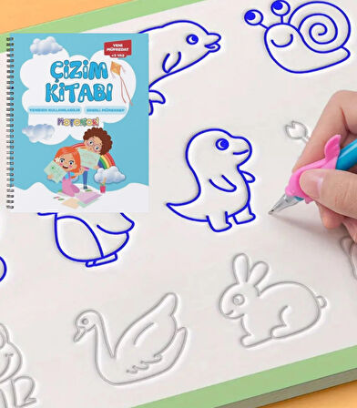 Çizmeyi Öğreten Oluklu (Kabartmalı) Kitabı | Sihirli Yazı Defterleri | Çocuk Aktive Eğitici Kitap