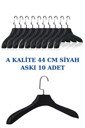 10 Adet Siyah Abs Plastik Askı Ceket Elbise Askısı Kıyafet Askısı Gömlek Askısı