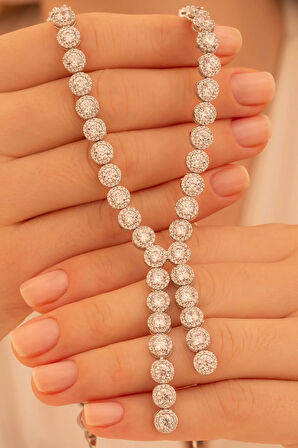 Kadın Gümüş Kolye - Idil Baget Taşlı Model Kadın Kolye