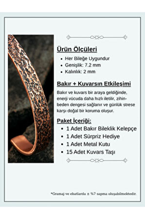 Ağaç Kabuğu Model Bakır Bileklik El Işçiliği Kelepçe Metal Kutu Kuvars Taşlar Kadın Erkek Bilezik
