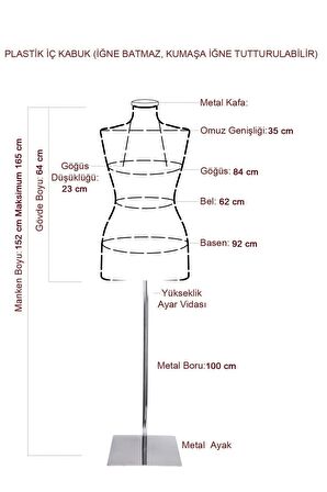 36 Beden Terzi Mankeni Vitrin Mankeni Cansız Manken (İğne batmaz)