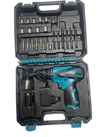 ASSUR 12v Çift Akülü Vidalama Metal Şanzıman Şarjlı Matkap